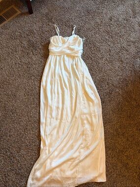 Tevolio White Maxi Dress with Spaghetti Straps